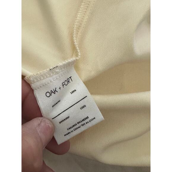 Oak + Fort Women's Cream Collared Long Sleeves Button Down Shirt Top Size large - Picture 8 of 9